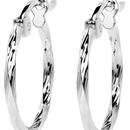 Arete De Plata 925 Para Mujer Con Diamantado Torsal