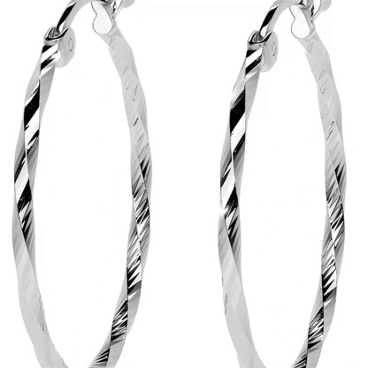 Arete De Plata 925 Extra ligero Para Mujer Con Diamantado Torsal