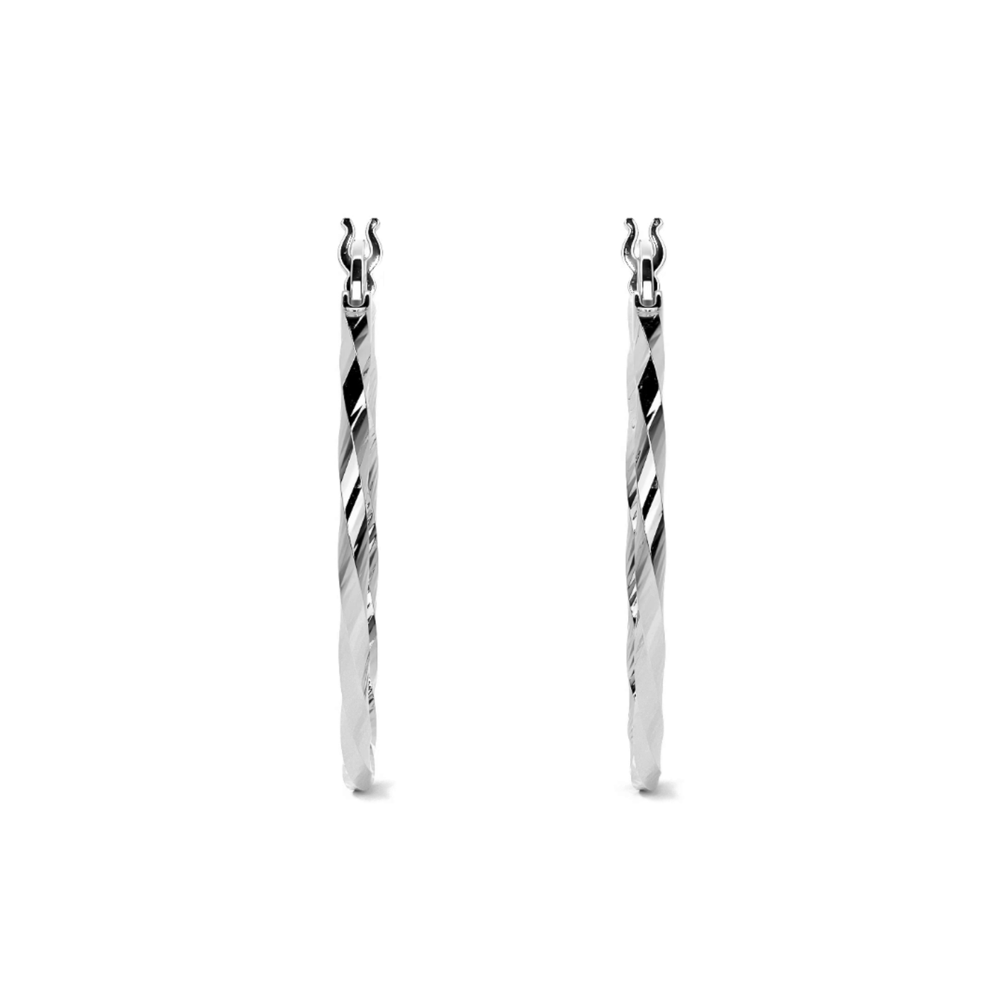 Arete De Plata 925 Extra ligero Para Mujer Con Diamantado Torsal