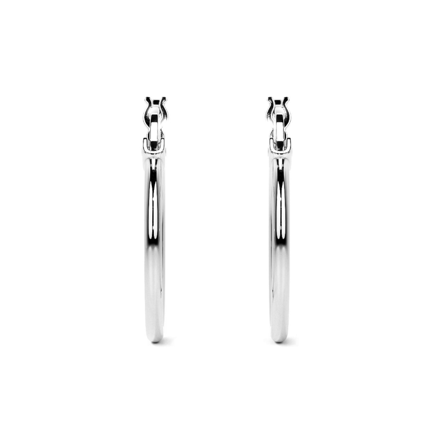 Arete Arracada Ligera Para Mujer Lisa De Plata Ley 925