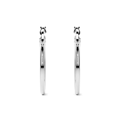 Arete Arracada Ligera Para Mujer Lisa De Plata Ley 925