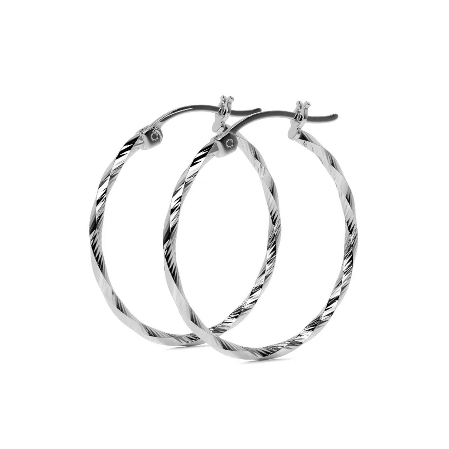 Arete De Plata 925 Extra ligero Para Mujer Con Diamantado Torsal