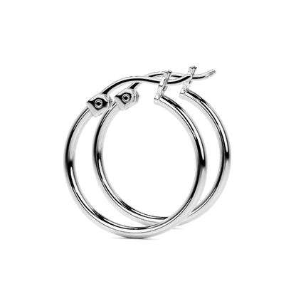 Arete Arracada Ligera Para Mujer Lisa De Plata Ley 925