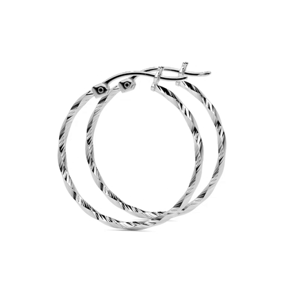 Arete De Plata 925 Extra ligero Para Mujer Con Diamantado Torsal