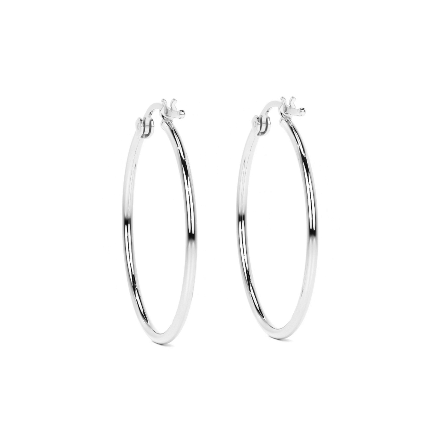 Arete Arracada Ligera Para Mujer Lisa De Plata Ley 925