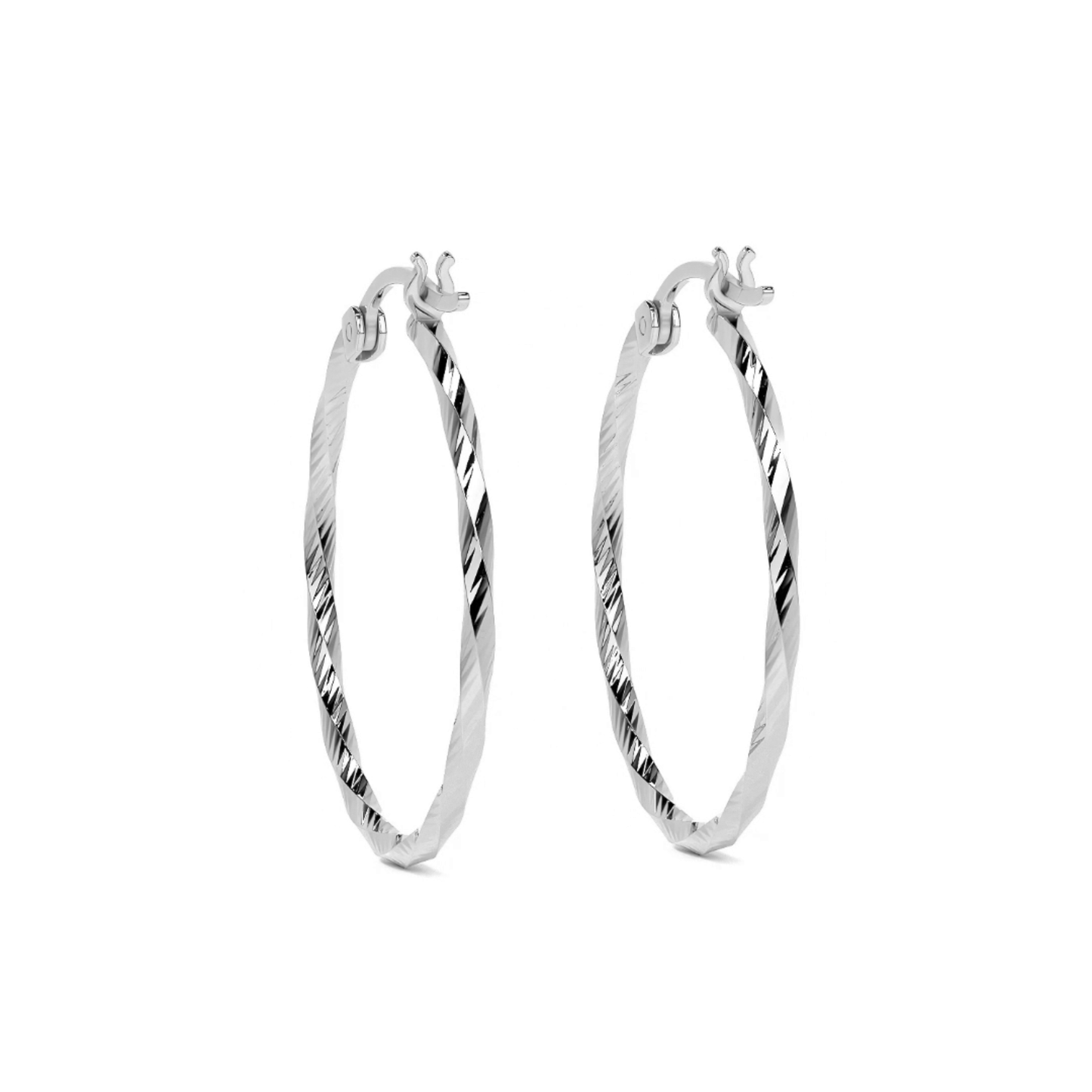 Arete De Plata 925 Para Mujer Con Diamantado Torsal