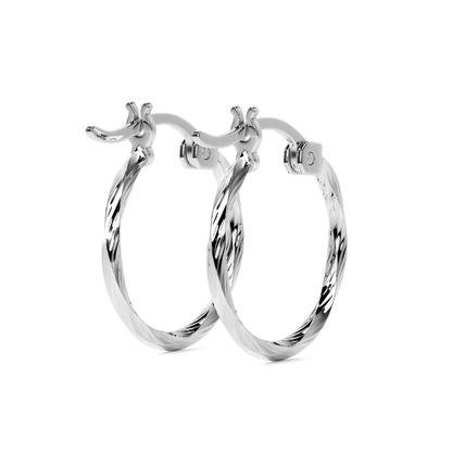 Arete De Plata 925 Para Mujer Con Diamantado Torsal