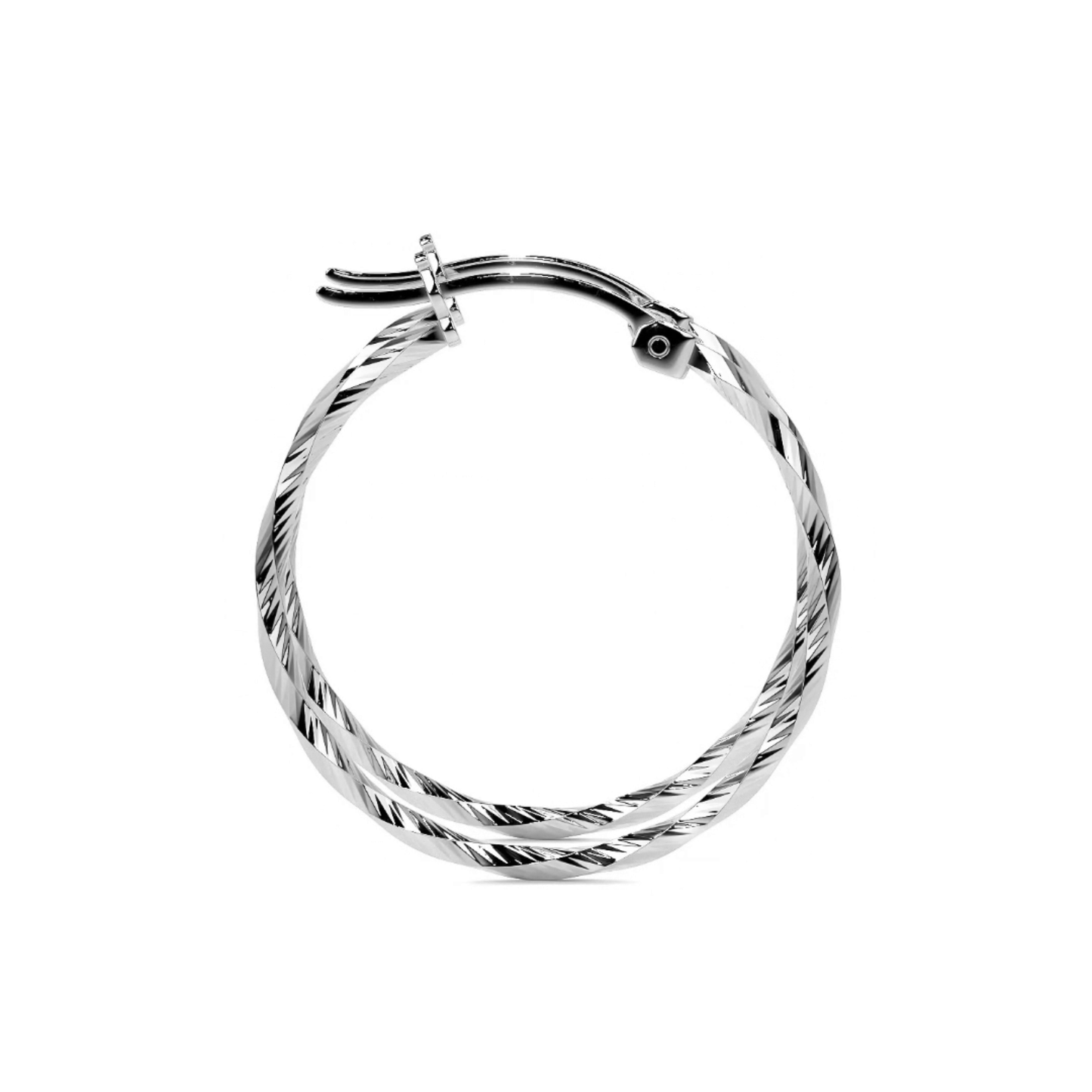 Arete De Plata 925 Para Mujer Con Diamantado Torsal