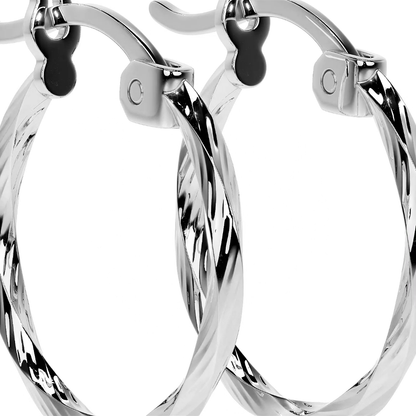 Arete De Plata 925 Para Mujer Con Diamantado Torsal