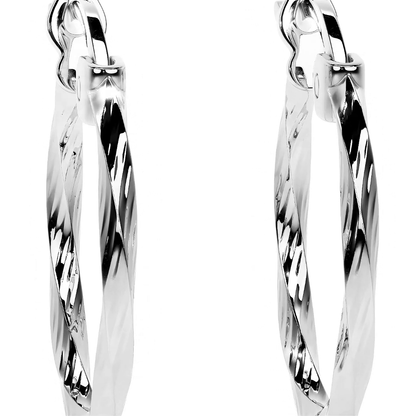 Arete De Plata 925 Extra ligero Para Mujer Con Diamantado Torsal