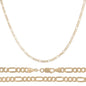 Imperial Jewelry Cadena de Oro 10K Collar Unisex Italiano Estilo Figaro 3x1 60cm 3.5mm