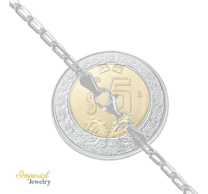 Pulsera De Plata Ley 925 Armado A Mano 18 Cm De 1.5mm