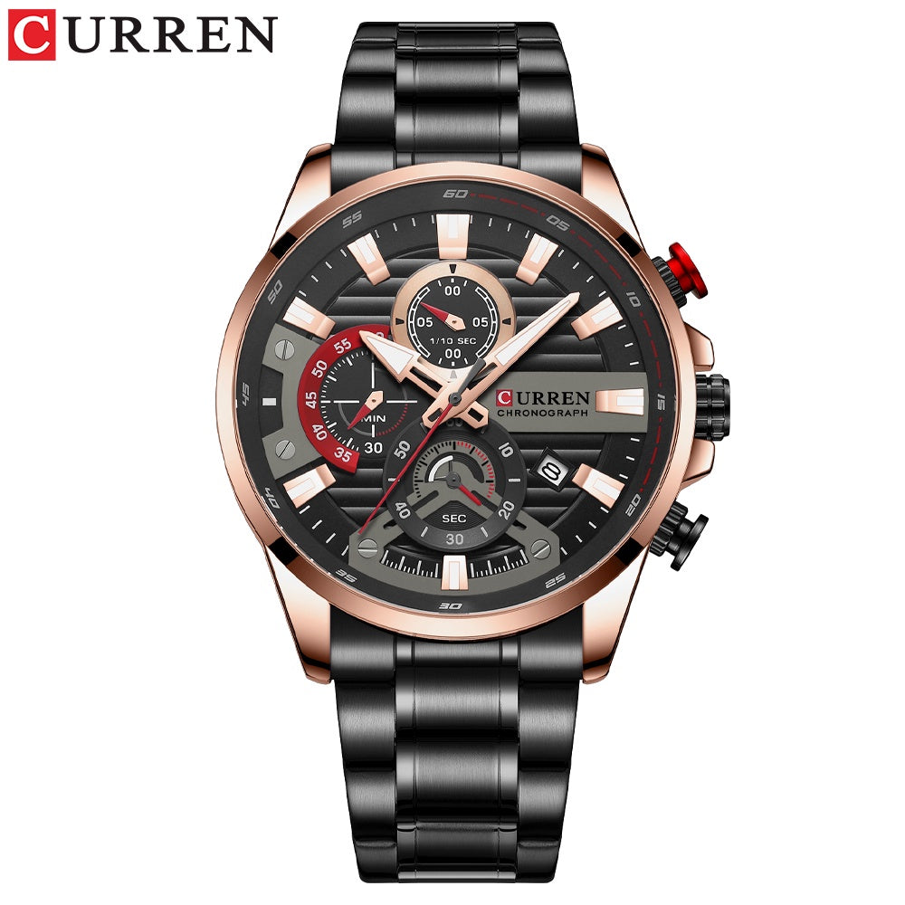 Reloj Original CURREN Para Hombre Nueva Moda Casual De Negocios Retro Militar Deportes De Acero Inoxidable Cuarzo Impermeable 8415 x