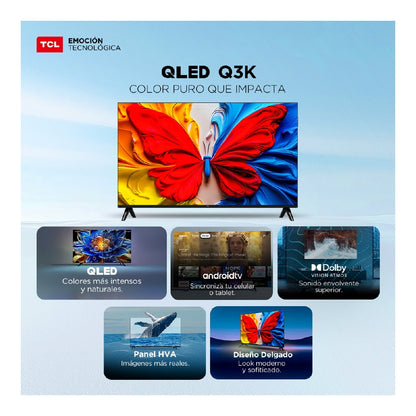 TV TCL Pantalla 50 Pulgadas FHD QLED Smart Android TV 50Q3K