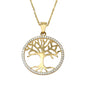 Collar De Arbol De La Vida De 14k Con Zirconia