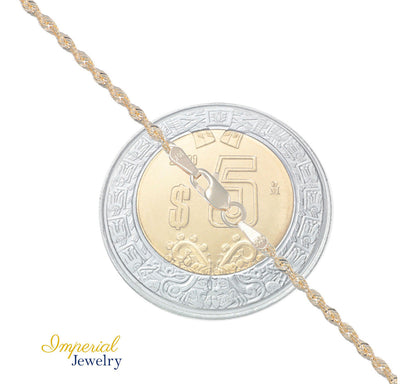 Cadena De Oro Hombre Italiano Torsal 10k Calibre 1.9mm