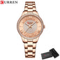 CURREN Relojes Para Mujer De La Marca Original Moda Casual Deportes Cuarzo Acero Inoxidable Impermeable 9084