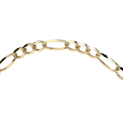 Esclava de Oro 10K Estilo Figaro Italiano | Pulsera Elegante de Joyería Fina