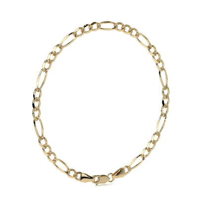 Esclava de Oro 10K Estilo Figaro Italiano | Pulsera Elegante de Joyería Fina