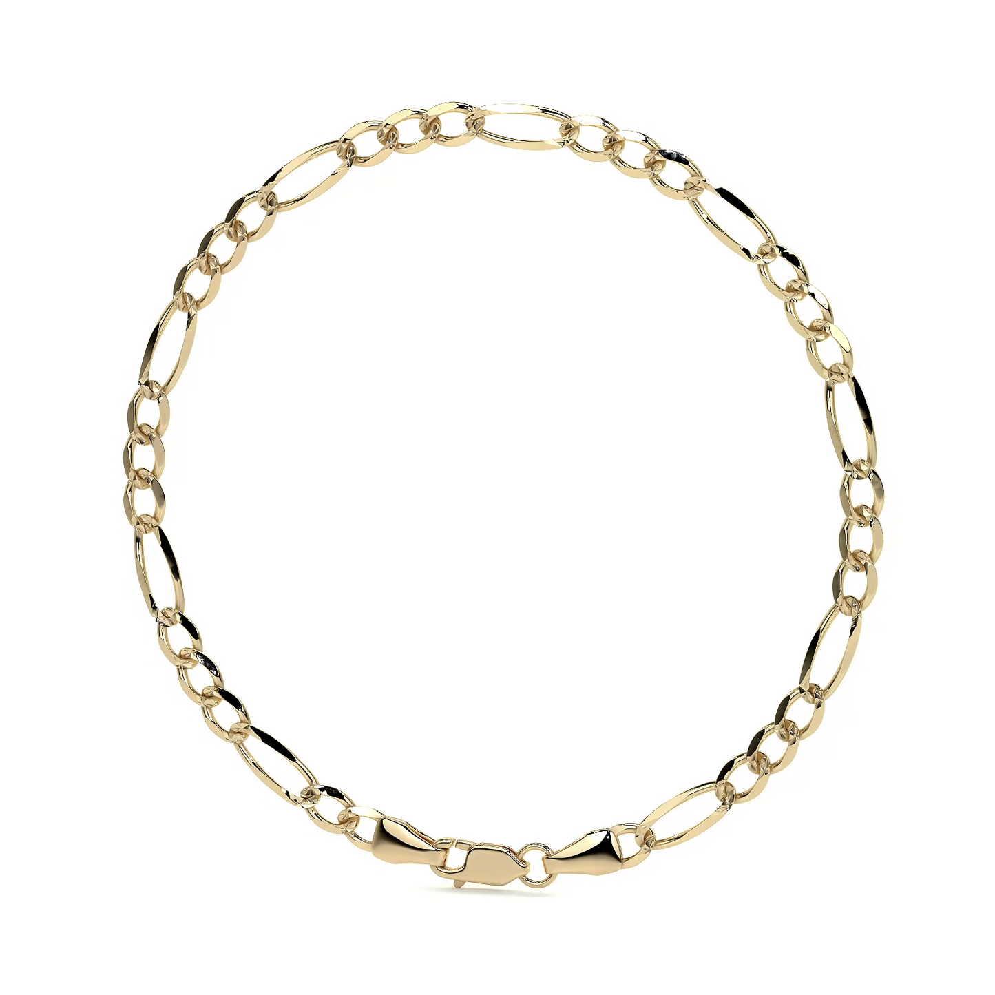 Esclava de Oro 10K Estilo Figaro Italiano | Pulsera Elegante de Joyería Fina