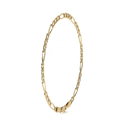 Esclava de Oro 10K Estilo Figaro Italiano | Pulsera Elegante de Joyería Fina