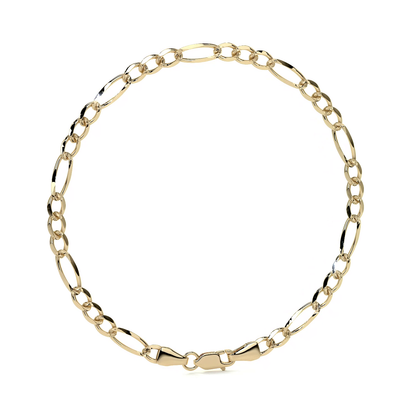 Esclava de Oro 10K Estilo Figaro Italiano | Pulsera Elegante de Joyería Fina