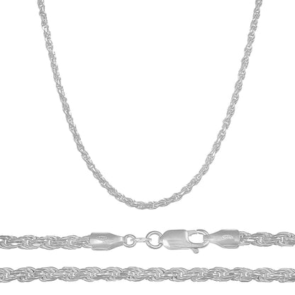 Cadena De Plata 925 Torsal De Calibre 2.8 Mm, en 4 Colores