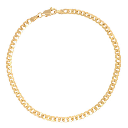 Pulsera Italiana Cubana Hueca De 10 Quilates 3.5mm, 21.5 Cm