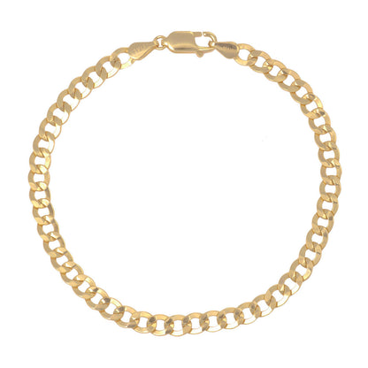 Pulsera Italiana Cubana Hueca De 10 Quilates 4.5mm, 18.5 Cm