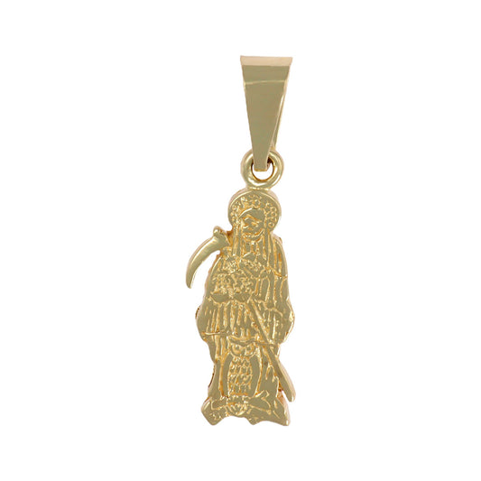 Dije De La Santa Muerte En Oro De 14k De 2.7 Cm