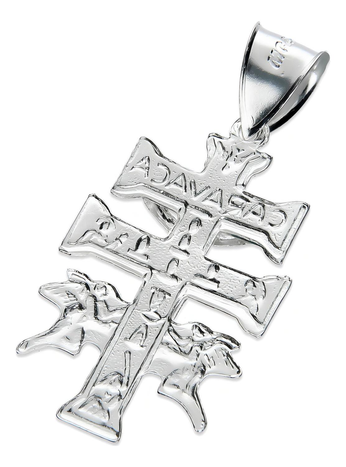 Dije Cruz De Caravaca Slim En Plata .925 Taxco Gro Color Blanco