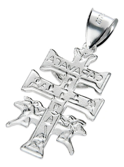 Dije Cruz De Caravaca Slim En Plata .925 Taxco Gro Color Blanco