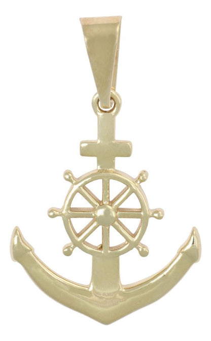 Dije En Figura De Ancla, En Oro De 10k 1.7 Grm