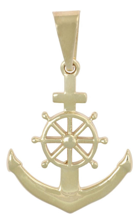 Dije En Figura De Ancla, En Oro De 10k 1.7 Grm