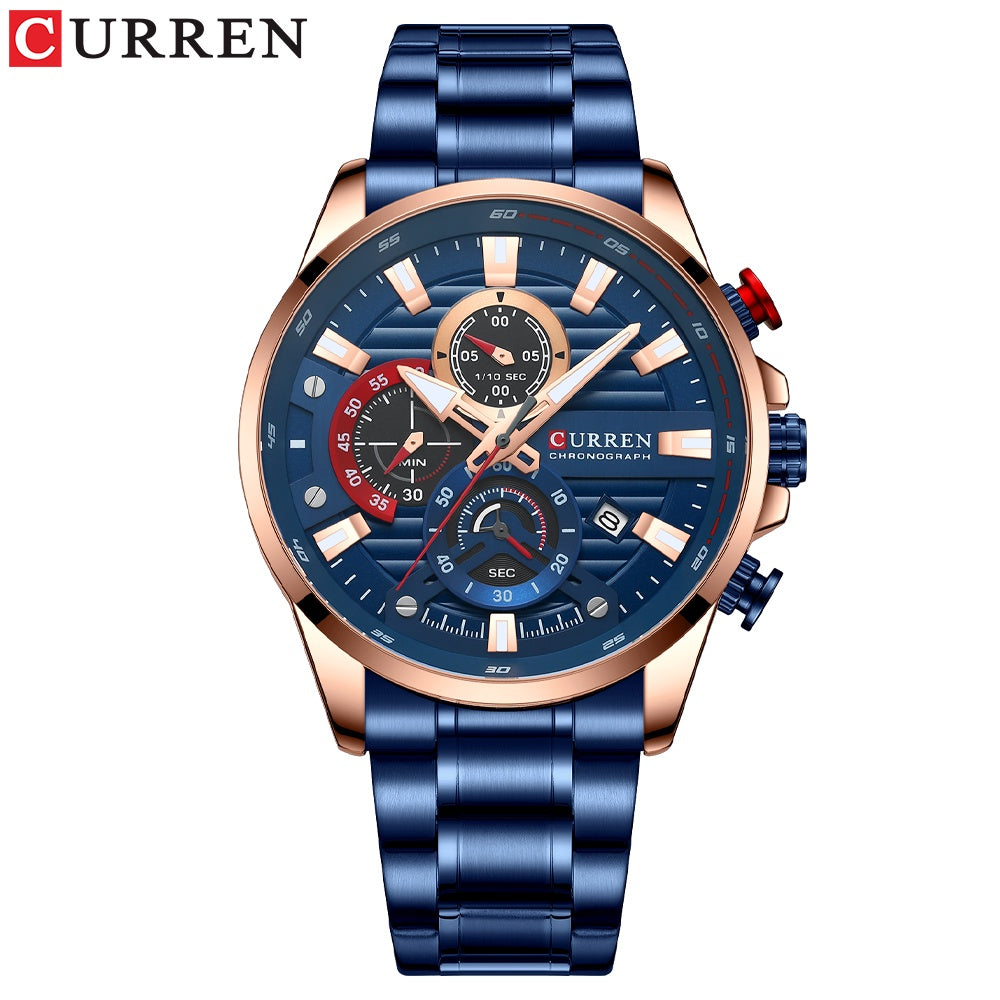 Reloj Original CURREN Para Hombre Nueva Moda Casual De Negocios Retro Militar Deportes De Acero Inoxidable Cuarzo Impermeable 8415 x