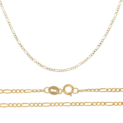 Cadena Italiana Figaro Solida De 10 Quilates 2mm, 45 Cm