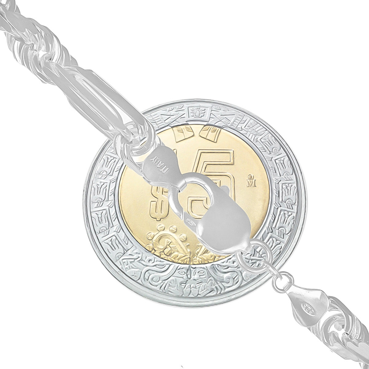 Cadena De Plata 925 Torsal Figaro 3x1 De Calibre 7.5mm