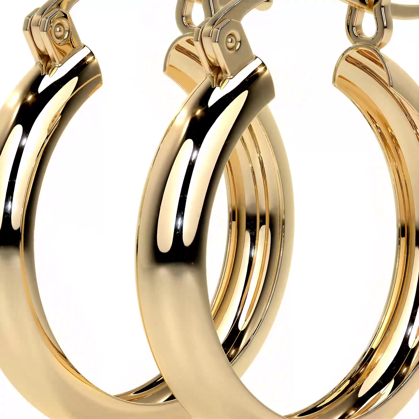 Arracada Bangle De Oro De 10k Lisa De 4mm de Ancho