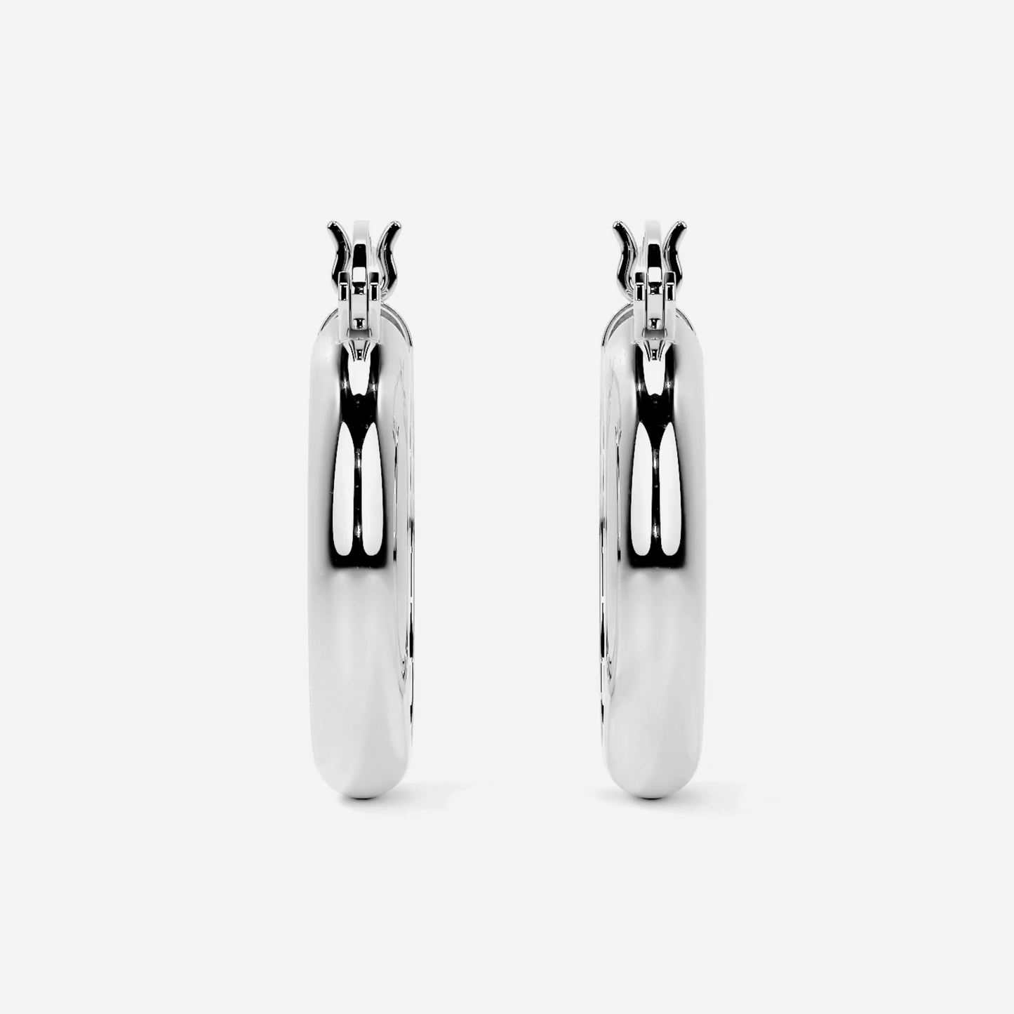 Arracada Bangle Para Mujer De Plata 925 Lisa 4 mm de Ancho