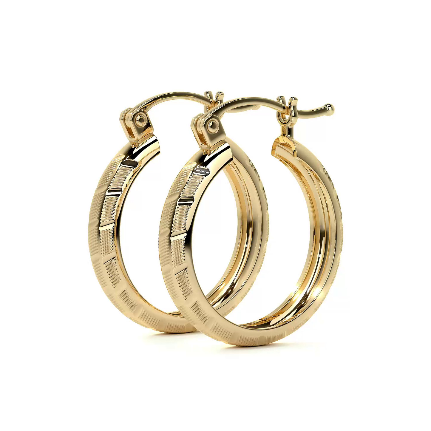 Arracada Bangle De Oro 10k Diamantado Diagonal