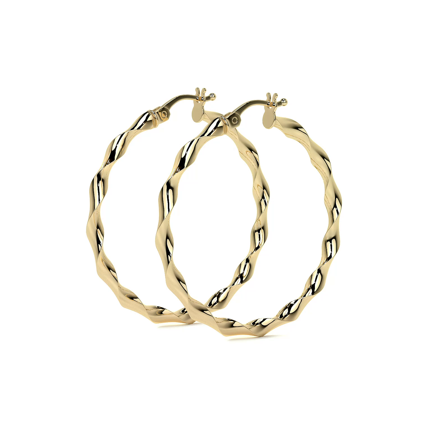 Arracada De Oro Italiana De 14k Torsida