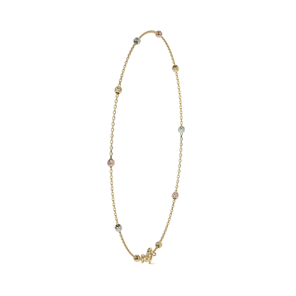 Esclava Viviana De Oro De 14k De 24 Cm Con Bola 2.5mm