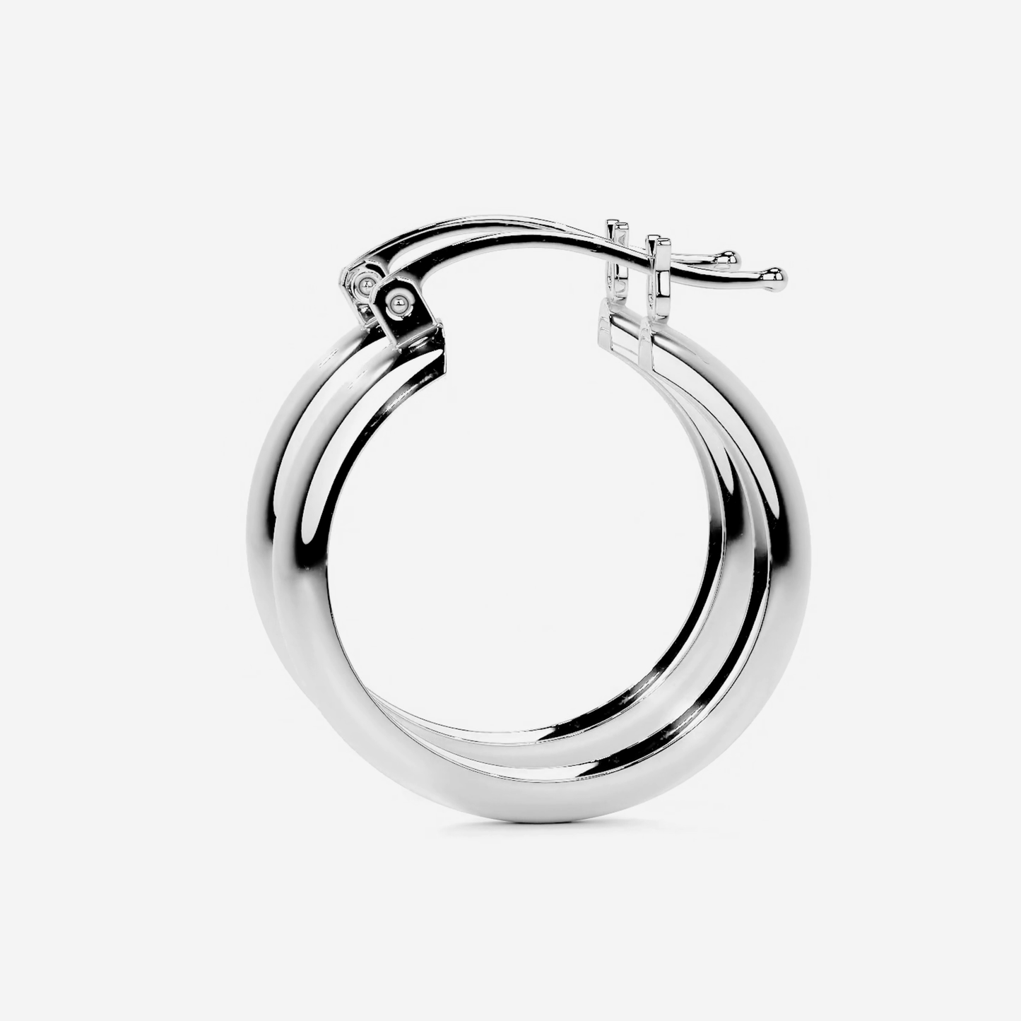 Arracada Bangle Para Mujer De Plata 925 Lisa 4 mm de Ancho