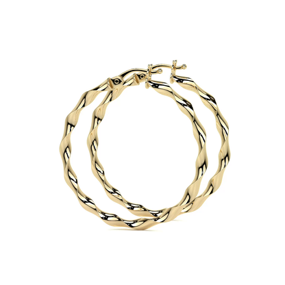 Arracada De Oro Italiana De 14k Torsida