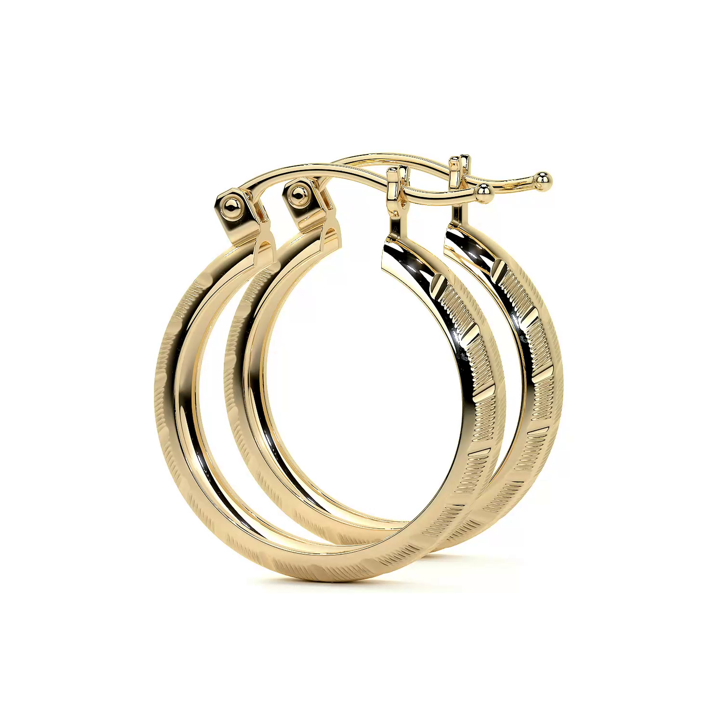 Arracada Bangle De Oro 10k Diamantado Diagonal