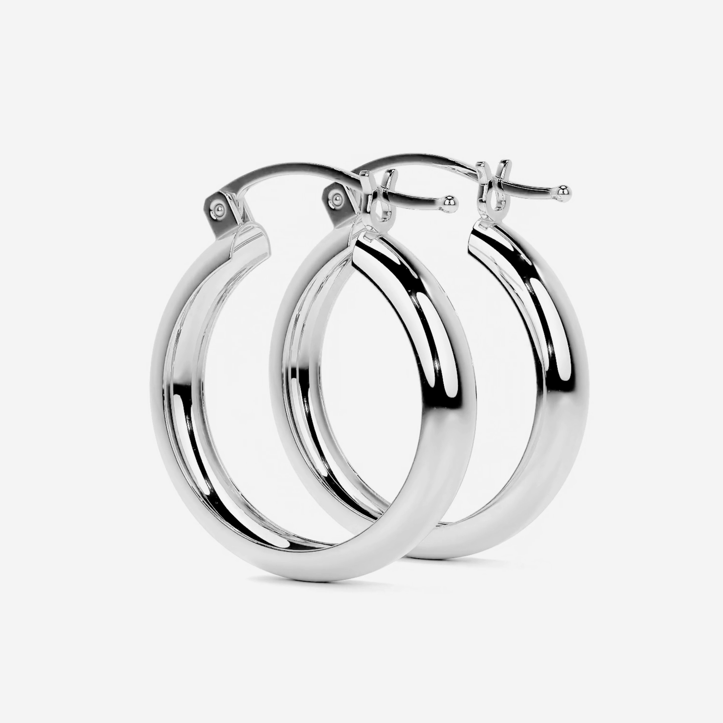 Arracada Bangle Para Mujer De Plata 925 Lisa 4 mm de Ancho