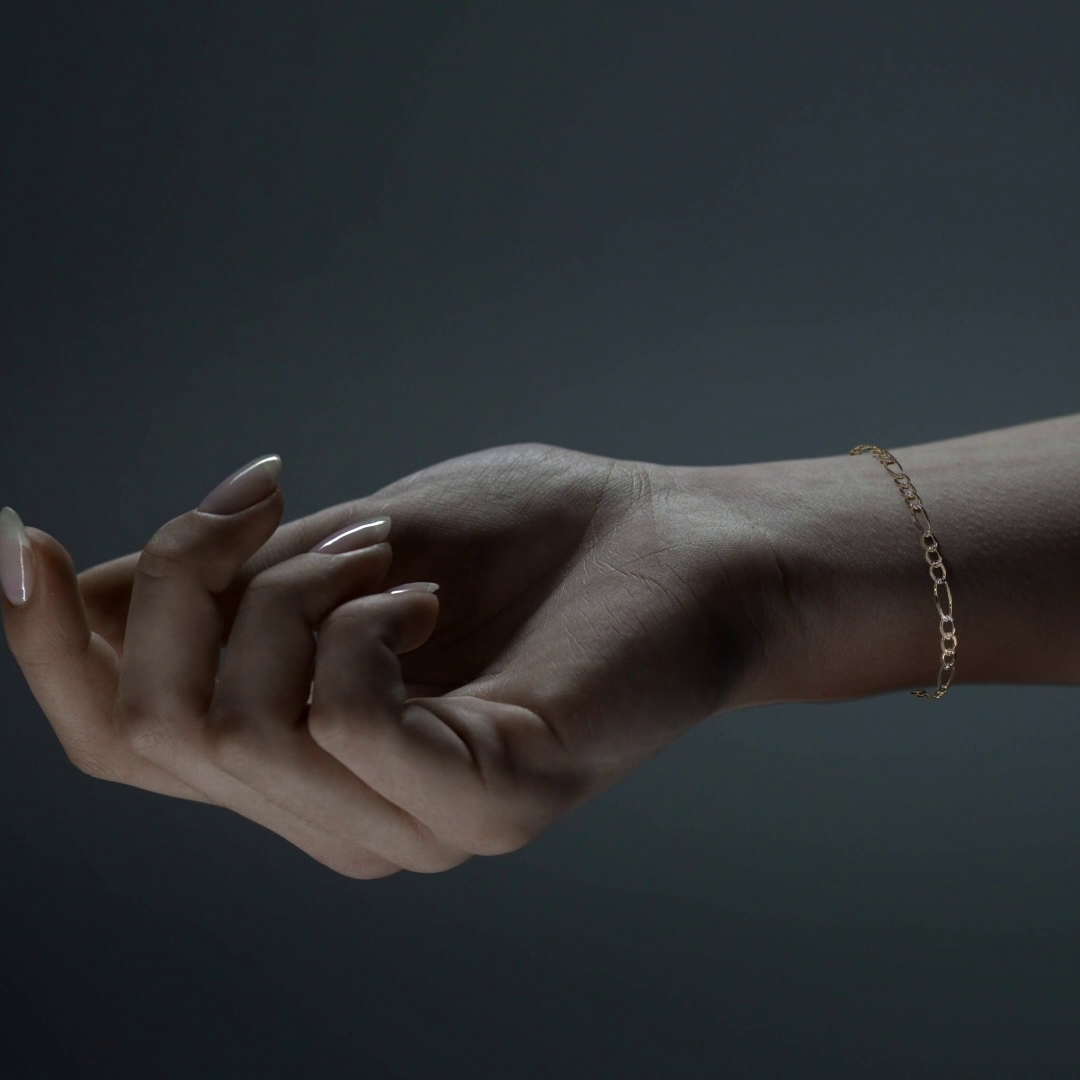 Esclava de Oro 10K Estilo Figaro Italiano | Pulsera Elegante de Joyería Fina