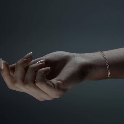 Esclava de Oro 10K Estilo Figaro Italiano | Pulsera Elegante de Joyería Fina