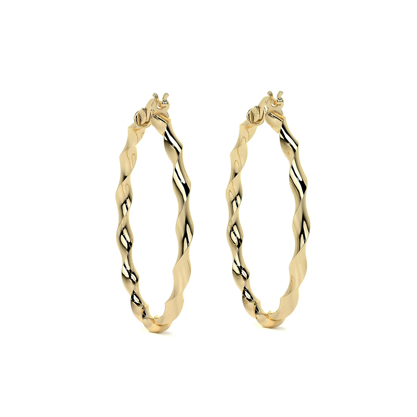 Arracada De Oro Italiana De 14k Torsida