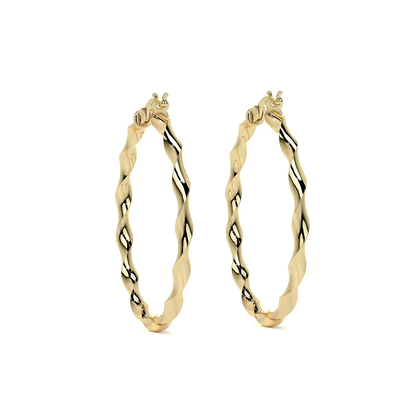 Arracada De Oro Italiana De 14k Torsida